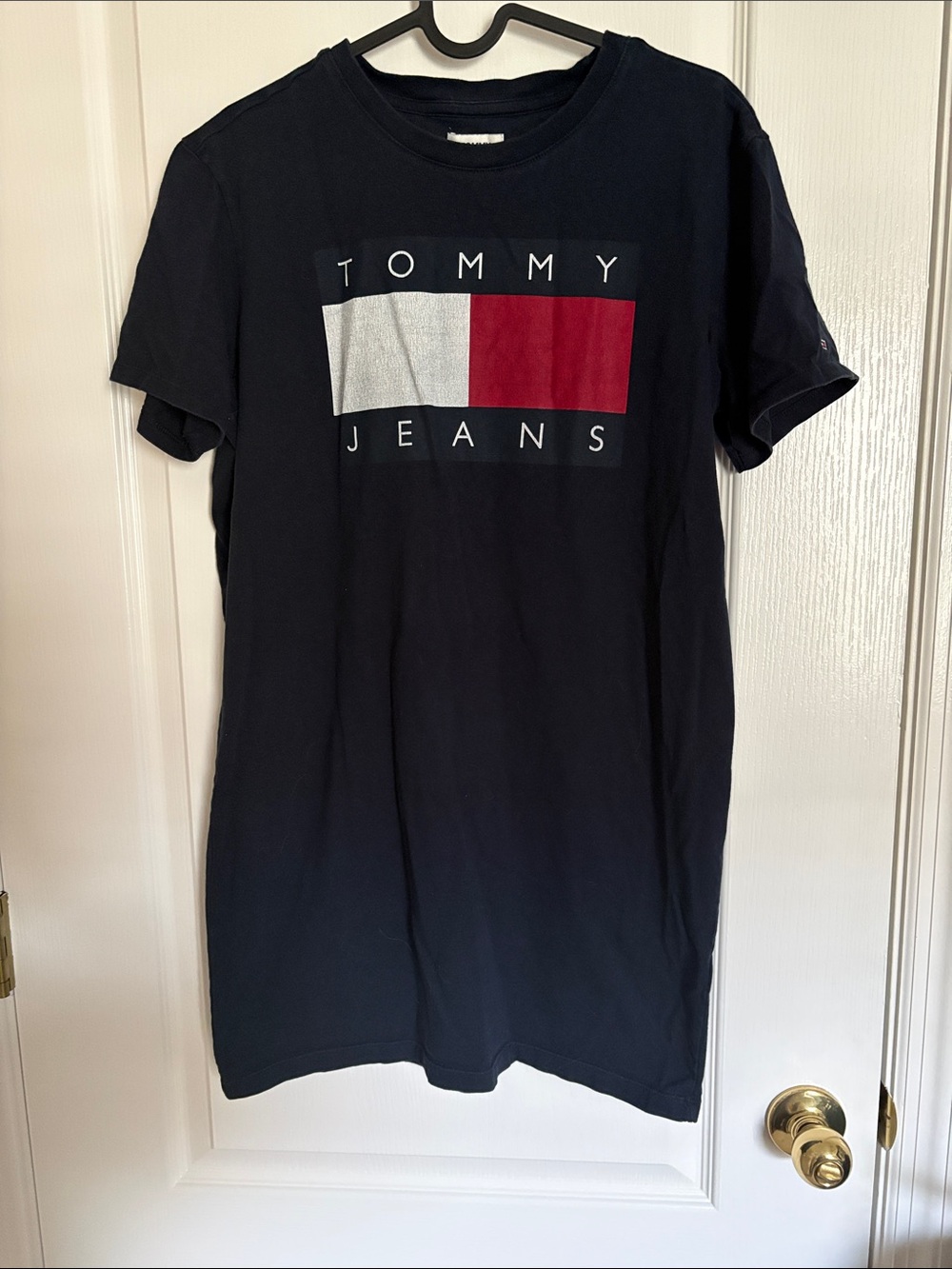 Tommy Hilfiger Tommy Jeans Cotton Navy Graphic Logo T-Shirt Dress